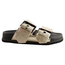 All Saints Goldene Leder-Mules Golden