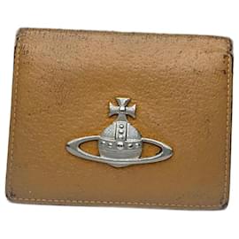 Porte-cartes en cuir vintage Vivienne Westwood camel Camel