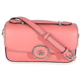 Bolsa de ombro pequena GG Senna em couro de bezerro rosa da Gucci Rosa