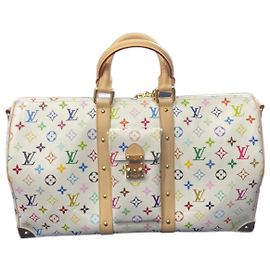 Sac de voyage Louis Vuitton Murakami blanc en cuir Blanc