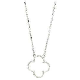 Collier Pendentif Vintage Alhambra de Van Cleef & Arpels Argenté