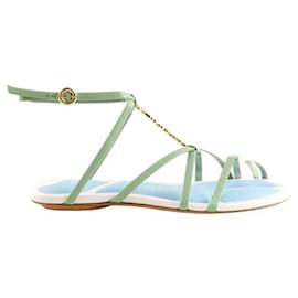 Jacquemus-Pralu Green Leather Sandals-Green