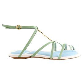Jacquemus Pralu Grüne Ledersandalen Grün