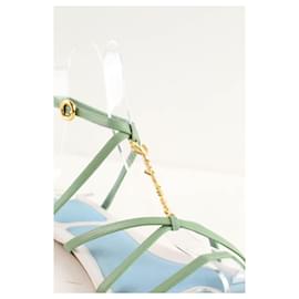 Jacquemus-Pralu Green Leather Sandals-Green