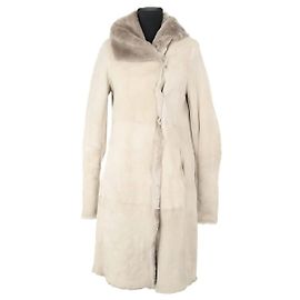 Gerard Darel Grau Leder Mantel Grau