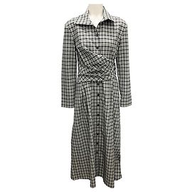 Camicia abito a quadri grigi Tory Burch Grigio