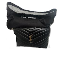 Yves Saint Laurent Loulou Medium Black Leather Bag Black