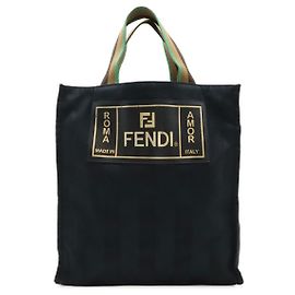Fendi Pequin Nylon 2way Bag Black
