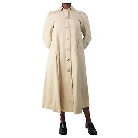 Masscob Hemdblusenkleid aus neutralem Leinenmix - Größe UK 10 Andere