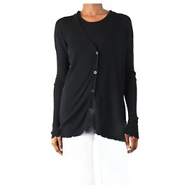 Helmut Lang Schwarze distressed Strickjacke - Größe XS Schwarz