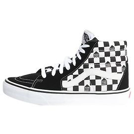 Vans Black and white Sk8-Hi DSM checkerboard trainers - size EU 40.5 Black