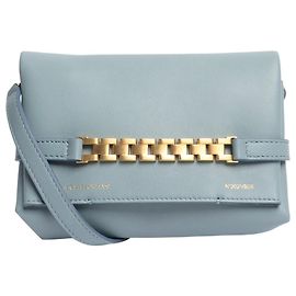 Victoria Beckham Bolsa transversal de couro azul claro com corrente Azul