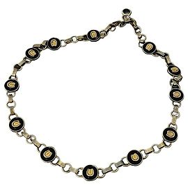 Gucci Hufeisen Medaillon Email Kettengürtel Silber Silber Hardware
