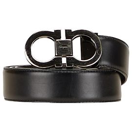 Reversible Gancini Gürtel von Salvatore Ferragamo Braun Schwarz