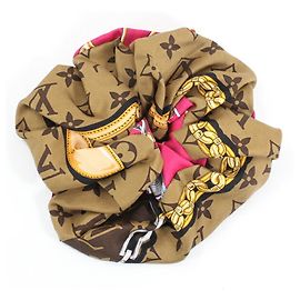 Scrunchie Trochoux in Seta Louis Vuitton Marrone