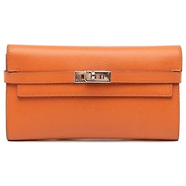 Carteira Longa Kelly Epsom Laranja Hermès Laranja