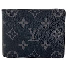 Louis Vuitton Monogram Eclipse Slender Wallet Brown Black