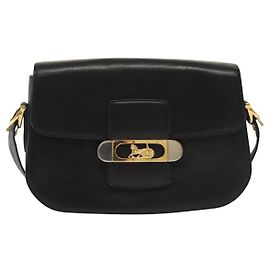 Céline Borsa a spalla Celine Horse Carriage in pelle Nero