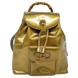 Gucci Vintage Bamboo Patent Mini Dourado