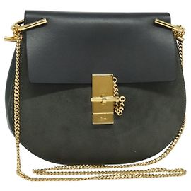 Chloé Chloe Drew Shoulder Bag Leather Medium Khaki