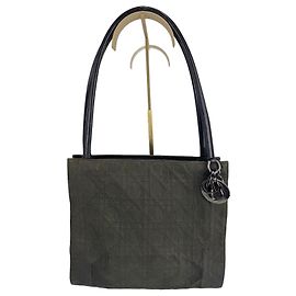Christian Dior Dior Lady Dior tecido e couro verde 266 Verde escuro
