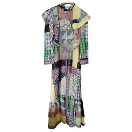 Vestido Longo Patchwork Bertha Miu Miu Multicor