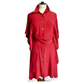 Hermès HERMES Robe soie rouge T38 Superbe TBE Rouge