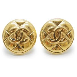 Chanel Orecchini rotondi Coco Mark Matelassé GP D'oro