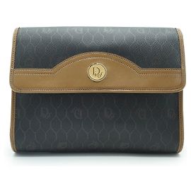 Dior Honeycomb 2way Clutch Shoulder Bag Brown
