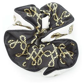 Chouchou Hermès elastico per capelli in seta nera Nero