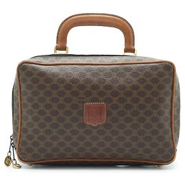 Céline Macadam Rectangular Vanity Top Handle Bag Brown
