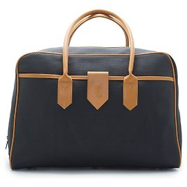 Yves Saint Laurent Vintage Canvas Leather Boston Bag Black