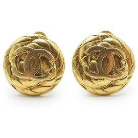 Chanel Orecchini a clip rotondi a spirale Coco Mark GP D'oro