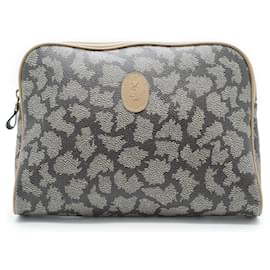 Yves Saint Laurent Vintage YSL Giraffenmuster Clutch Grau