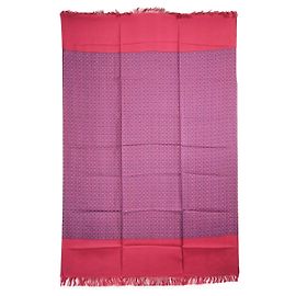 Pañuelo Hermès de seda burdeos con flecos Burdeos