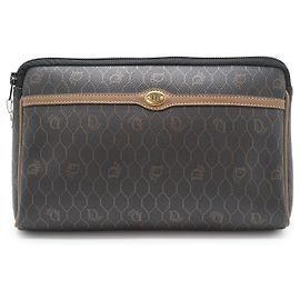 Pochette Dior Honeycomb in tela nera e pelle Nero