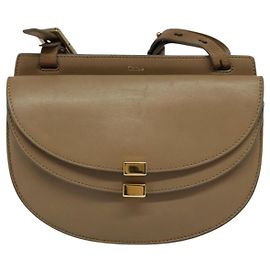Chloé Chloe Georgia Shoulder Bag Leather Medium Beige