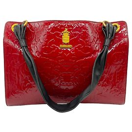 De Grisogono Vintage Rote Lackleder Präge-Tote Rot