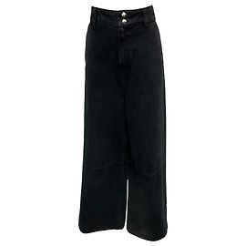 Khaite Black Isla High Rise Wide Leg Denim Jeans Black