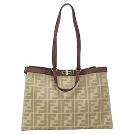 Bolsa Tote Peekaboo Fendi Bege