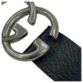 Gucci-Cinto de couro masculino Gucci com fivela GG-Preto