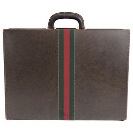 Gucci Vintage Leather Business Briefcase Brown