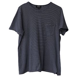 Apc Camiseta de gola redonda com mangas curtas listrada A.P.C. em algodão azul marinho Azul Azul marinho