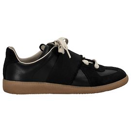 Maison Martin Margiela Sneakers basse Replica Maison Margiela in pelle di vitello nera e camoscio Nero