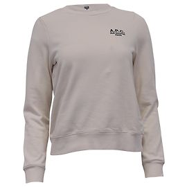 Apc Pull en coton crème avec logo brodé A.P.C. Blanc Écru