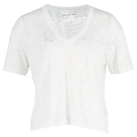 Zadig & Voltaire Wassy Printed V-neck Tee In White Cotton Other