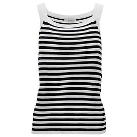 Canotta a Righe Max Mara in Cotone Nero e Bianco Altro Stampa python
