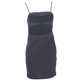 Abito Mini a Collo Quadrato Chloé in Cotone Blu Navy Blu Blu navy