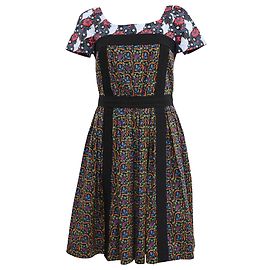 Vestido Midi Estampado Prada em Algodão Multicolorido Multicor