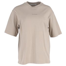 Camiseta de algodão bege com logo Acne Studios Bege
